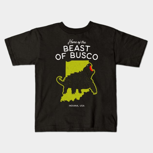 Home of the Beats of Busco – Indiana, USA Cryptid Kids T-Shirt by Strangeology